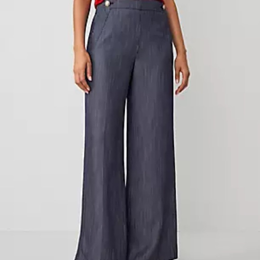 Ann Taylor Navy Wide Leg Sailor Pants